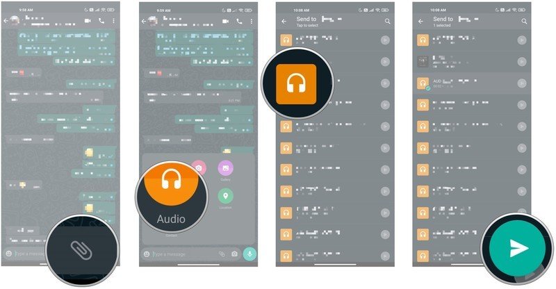 Cómo enviar audio desde pistas en tu teléfono en WhatsApp para Android