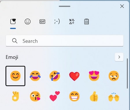 Panel de Emojis de Windows